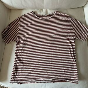 Mango striped short sleeve shirt. Brown stripes. Size S. Used in good condition.